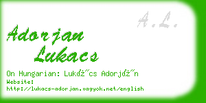 adorjan lukacs business card